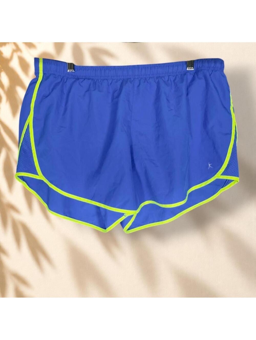 Danskin Now Swim Shorts Women XL Blue High Rise Elastic Waist Lined Beach